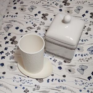 The Container Store White Bath Storage Set